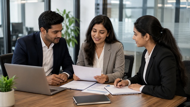 Human resources team discussing employee onboarding
